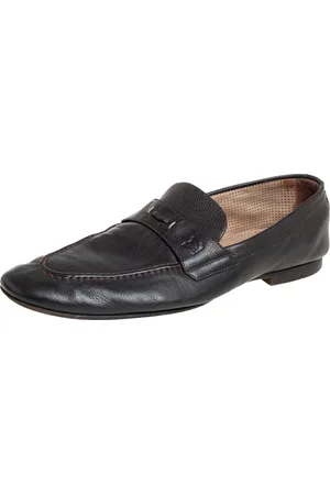 LOUIS VUITTON Leather Slip On Loafers Size 42