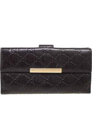 Gucci Dark ssima Leather Flap Continental Wallet