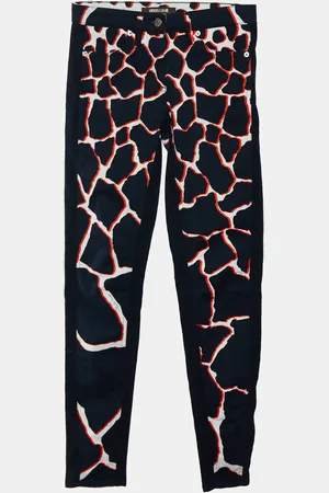 Roberto Cavalli Denim Printed Detail Skinny Jeans S
