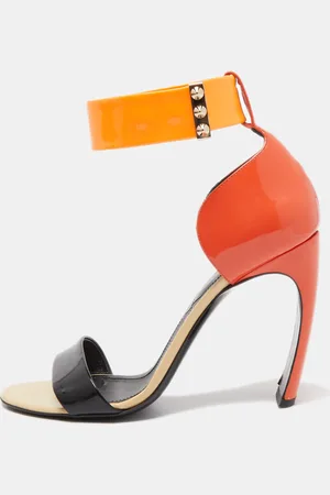 Nicholas Kirkwood Patent Leather Lola Pearl Ankle-Strap Sandals Size 37.5