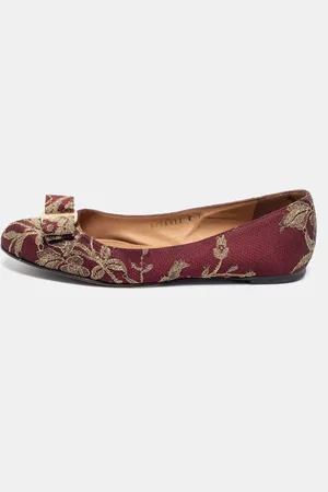 Salvatore Ferragamo Lurex Fabric Ballet Flats Size 37.5