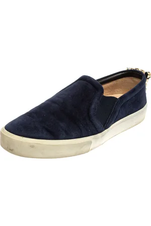 Stuart Weitzman Suede Crystal Slip on Sneakers Size 38
