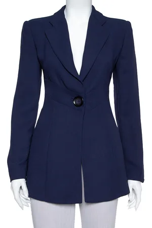 Emporio Armani Crepe Paneled Button Front Blazer M