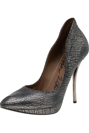 Lanvin Metallic Leather Pointed Toe Platform Pumps Size 37