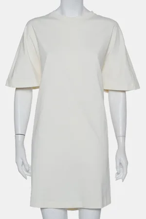 Balenciaga Off White Cotton Knit Oversized T-Shirt Dress M