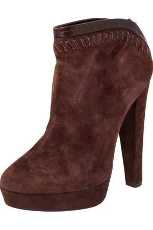 Jimmy Choo Suede Back Zipper Ankle Boots Size 37