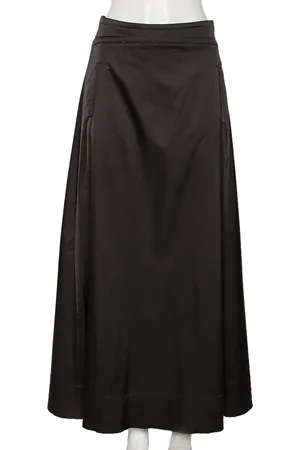 Emporio Armani Dark Sateen Pocketed Maxi Skirt M