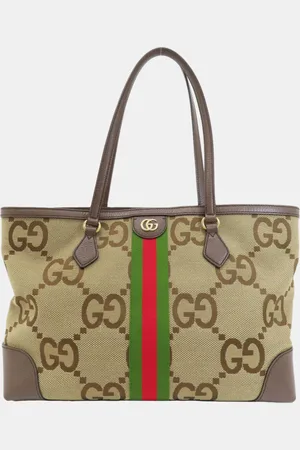 Gucci /Brown Jumbo GG Canvas Ophidia Tote