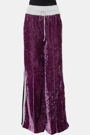OFF-WHITE Crushed Velvet Wide Leg Track Pants M