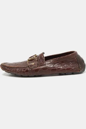 LOUIS VUITTON Crocodile Leather Monte Carlo Loafers Size 42.5