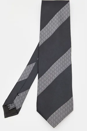 Emporio Armani & Grey Striped Silk Tie