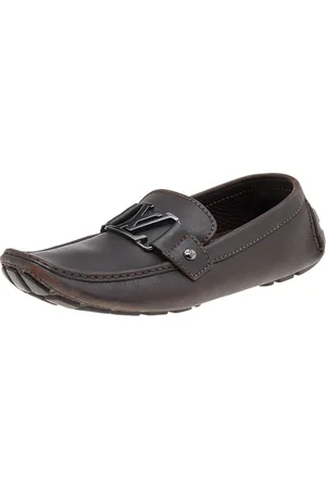 LOUIS VUITTON Dark Leather Monte Carlo Loafers Size 41