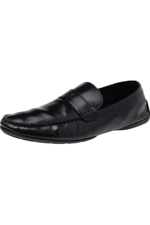 LOUIS VUITTON Leather Slip on Loafers Size 44.5