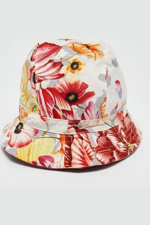 Salvatore Ferragamo Floral Print Cotton Bucket Hat Size 58