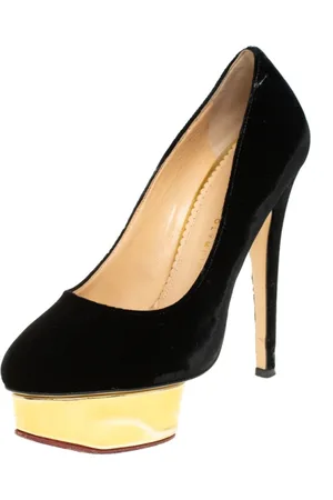 Charlotte Olympia Velvet Dolly Pumps Size 38