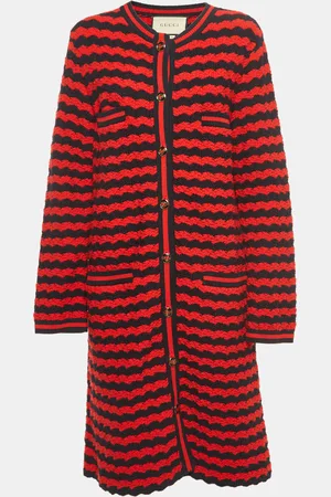 Gucci Striped Knit Long Cardigan M