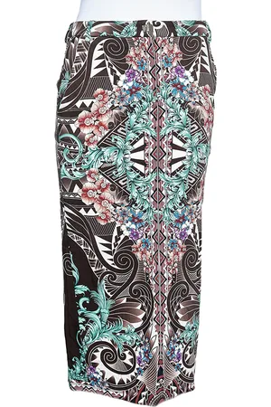 VERSACE Printed Knit Midi Fitted Skirt S