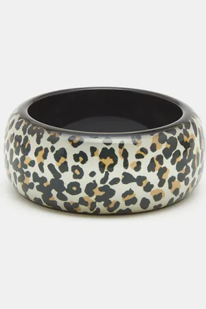 Dior Resin Acrylic Leopard Printed Bangle Bracelet