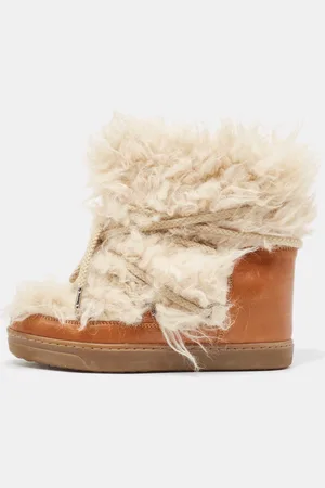 Isabel Marant Leather and Fur Ankle Boots Size 37