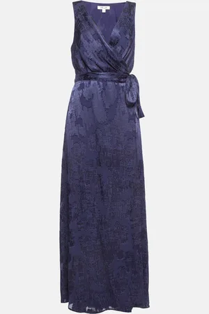 Diane von Furstenberg Jacquard Maxi Wrap Dress L
