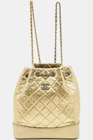 CHANEL Quilted Aged Leather Small Gabrielle Backpack