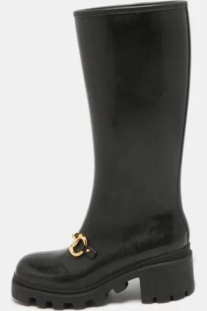 Gucci Rubber Horsebit Rain Boots Size 40