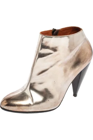 Lanvin /Brown Leather Pointed Toe Booties Size 37.5