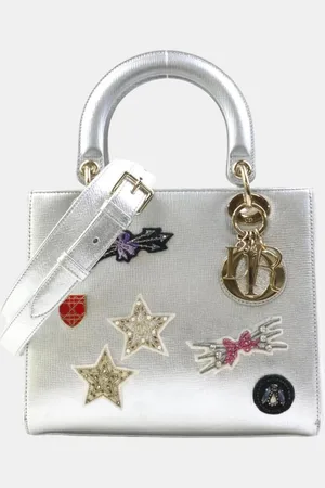 Dior Metallic Leather Medium Lady Tote Bag