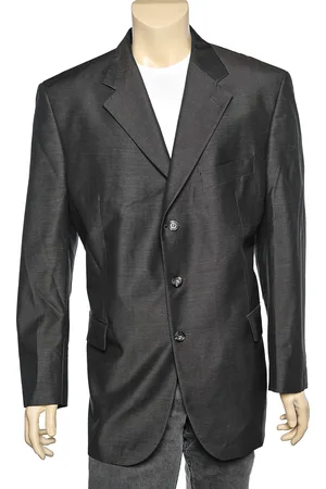 Saint Laurent Vintage Silk & Wool Button Front Blazer 4XL