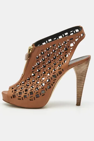 Pierre Hardy Leather Laser Cut Out Zip Detail Booties Size 36.5