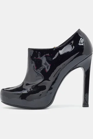 Saint Laurent Patent Leather Platform Booties Size 38.5