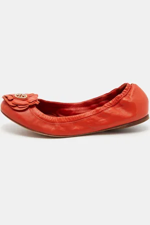 Tory Burch Leather Scrunch Ballet Flats Size 38