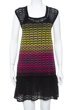 Missoni Perforated Knit Ruffle Detail Shift Dress S