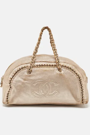 CHANEL Leather Large Luxe Ligne Bowler Bag