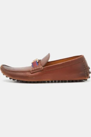 LOUIS VUITTON Leather Hockenheim Slip On Loafers Size 41