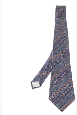 Lanvin Pale Paisley Pattern Print Silk Tie