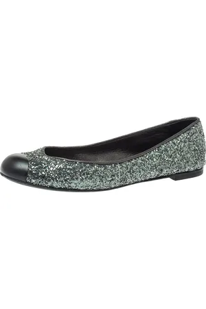 Giuseppe Zanotti Glitter Fabric Cap Toe Ballet Flats Size 35