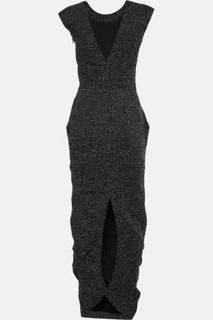 Emporio Armani Patterned Wool & Crepe Maxi Dress S