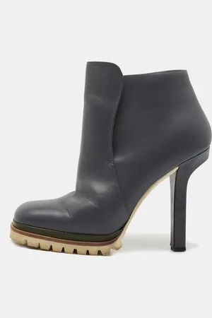 Marni Leather Square Toe Ankle Booties Size 40