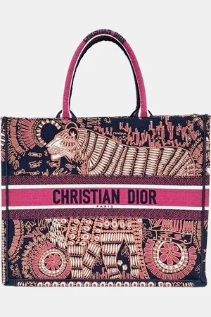 Dior Christian Canvas Book Tote Bag