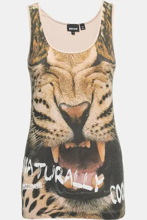 Roberto Cavalli Printed Jersey Sleeveless Top S
