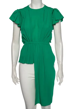Balenciaga Silk Pleated Asymmetrical Blouse S