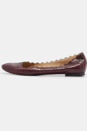 Chloé Python Leather Lauren Scallop Ballet Flats Size 38
