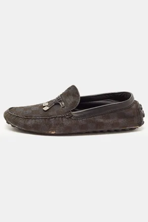 LOUIS VUITTON Two Tone Calf Hair Slip On Loafers Size 42