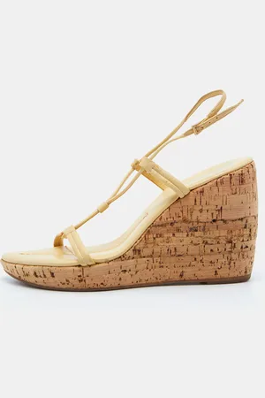 Prada Leather Ankle Strap Wedge Sandals Size 39