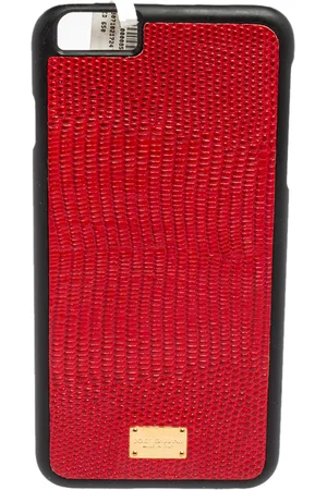 Dolce & Gabbana /Black Lizard Embossed Leather iPhone 6plus Cover