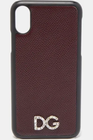 Dolce & Gabbana /Black Leather iPhone X Cover