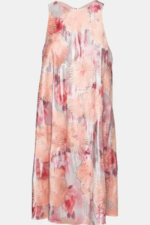 Giorgio Armani Floral Jacquard Pleated Detail Shift Dress S