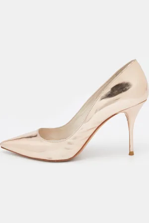 SOPHIA WEBSTER Rose Gold Leather Coco Flamingo Pointed Toe Pumps Size 38.5