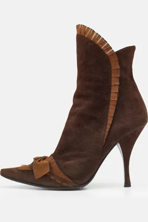 Casadei Suede Bow Detail Ankle Length Boots Size 37